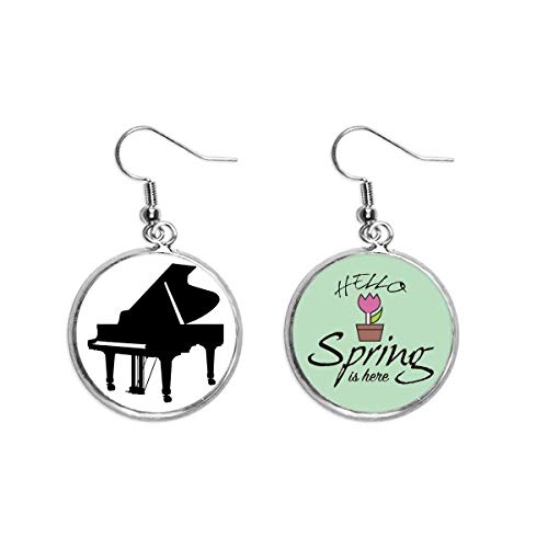 Pendientes de piano de música clásica y colgante decorativo de primavera