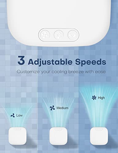 Mini Air Conditioner, Temeike 3-In-1 Personal Air Cooler, Fan/Cooling/Misting/7-Color Night Light, Usb Rechargeable 4000Mah Battery, 100° Rotation, Portable Evaporative Air Cooler For Bedroom Office #TOP3