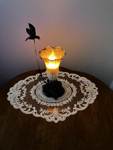 Image of 2Pack Retro Lace Placemats, French Crochet Doilies, Handmade Embroidered Table Mats, 12x16-in Beige Place Mats Cup Mat