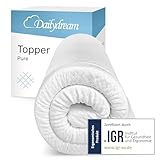Dailydream Matratzen Topper 140x200cm | Memory Foam | 5cm hoch | H1/2 | Edition Pure, Model M | Zertifiziert & ergonomisch für Matratze, Boxspringbett & Gästebett | rutschfest mit Noppen