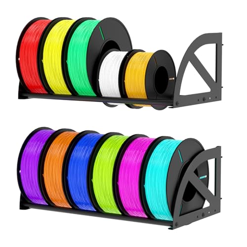 Raweao Étagère de Stockage Filament Imprimante 3D, 2 Pièces Support de Bobine Filament Métal de Montage Mural, Étagère Murale pour Stockage Filament PLA pour Maison Bureau L'atelier