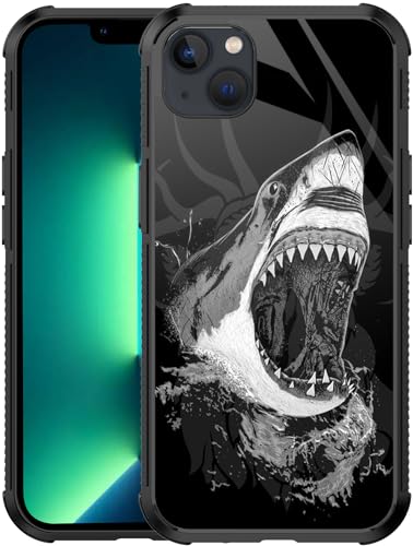 Coque iPhone 13 motif requin antichoc en TPU pour éviter les rayures et chutes