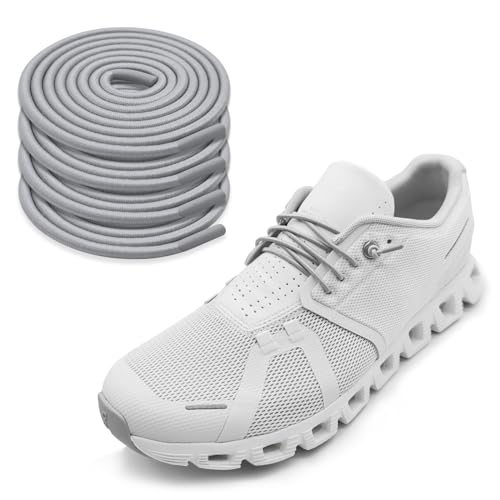 Image of 2 Pairs Elastic Shoe Laces for On Cloud 5, 6 Sneakers | 1 /10 inch(2.5mm) Thin Stretch Round Shoelaces Shoe Strings Replacement, Bungee Speed Tieless No Tie Laces for Adults and Kids