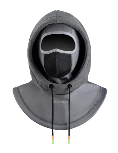 Rockbros Balaklava för cykling, helansiktshuva för sport, vintermössa, varm och vindtät, halsvärmare, för män/kvinnor, cykelhjälm, mössa, cykelmössa, för skidåkning, GRÅ, 53-61