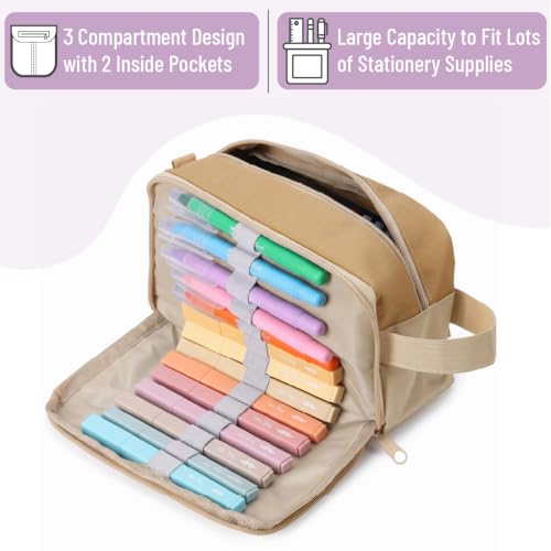 Image of Mr. Pen- High Capacity Pencil Case, Large Pencil Pouch with 3 Compartments and 2 Pockets, Large Pencil Bag with Smooth Zipper, Cute Pencil Case Pouch Organizer, School Supplies for Teens