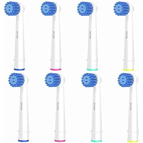 Valuabletry Sensitive Gum Care Replacement Brush Heads, Compatible with Braun Oral B Electric Toothbrushes,Soft Bristles for Gentle Care,White (Pack of 8) Cover
