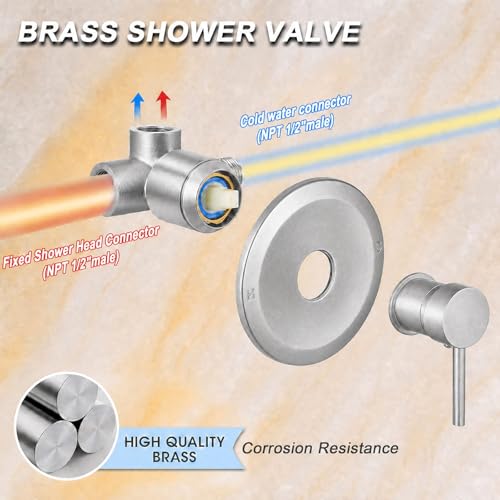 Robinet de douche noir mat élégant avec accessoires complets pour douche - 6