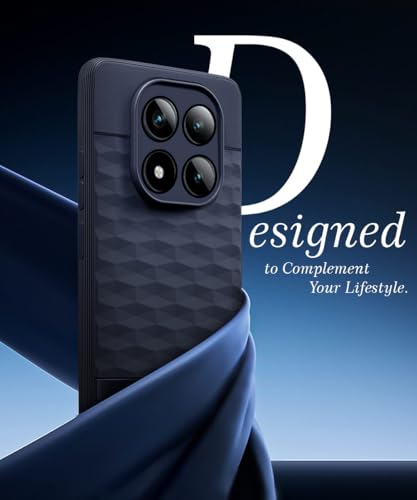 Image of WOW IMAGINE Back Cover for Mi Redmi Note 15 5G 2025 | Poco M8 5G with Hexa Cube Design | Slim Soft Rubberised Case | Inner Velvet Fabric | Silicone Flexible Mobile Case | Camera Protection - Blue