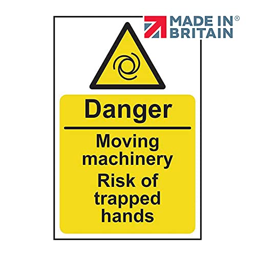 ‘Danger Moving Machinery Risk Of Trapped Hands’ Sign, Rigid 1mm PVC ...