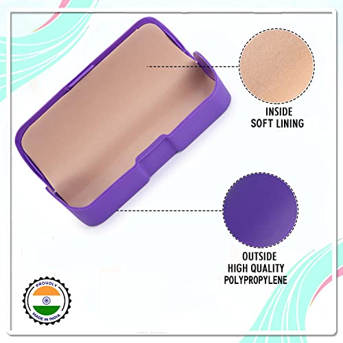 Image of VIVID Vision Unisex Adult Lightweight Eyewear Specs Case Cover | Protect Eye Glasses | Plastic | Spectacles | Cases | AP - 376 | Purple