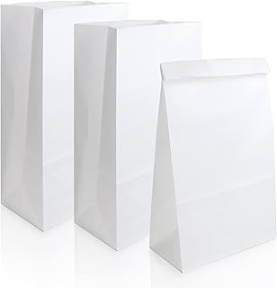 Sponsored Ad - BadenBach 50 Pack 12 Lb Kraft White Paper Bags,7" x 4.3" x 12.5",Large Heavy Duty Grocery Lunch Bread Sandw...