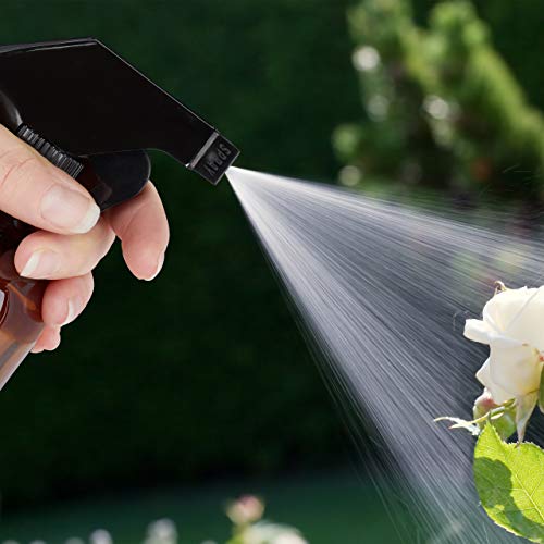 Relaxdays Sprühflasche Glas, 2x 500 ml, Set, nachfüllbar, Nebel & Strahl, Haarpflege, Reinigung, Zerstäuber, leer, braun