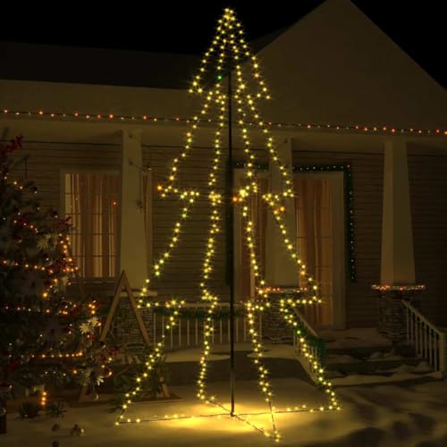 Arbre de Noël cône extérieur 360 LED blanc chaud