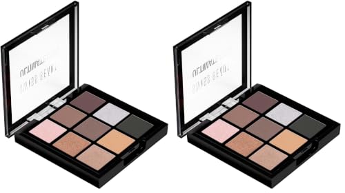 Image of Swiss Beauty Ultimate 9 Pigmented Colors Eyeshadow Palette Long Wearing And Easily Blendable Eye Makeup Palette Matte, Shimmery And Metallic Finish - Multicolor-05, 6G (Pack of 2)