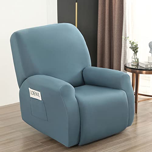 Yopoiy Water Resistant Recliner Slipcover With Pockets, 4 Pieces Milk Silk Lazy Boy Recliner Chair Cover With Elastic Straps For Living Room-Red #TOP1