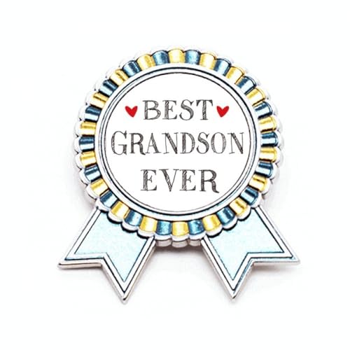 Broche Best Grandson Ever bijou en métal taille M accessoire de mode pour veste et sac