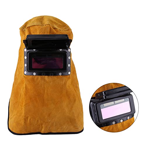 Capa de Soldagem de Meia Careta para Soldar Máscara de Capacete de Soldagem de Couro Premium Com Len