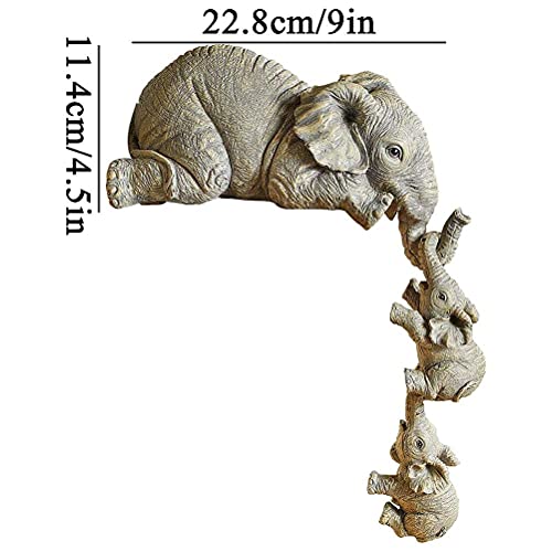 TBEONE Linda estátua de elefante para mulheres, presente de mãe e dois bebês, estatuetas de enfeite