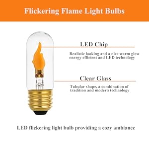 Flame Light Bulbs E26 Standard Base LED Flickering Light Bulbs, Realistic Flame Effect Bulb for Halloween Christmas Decoration, 6 Pack Flame Light Bulbs E26 Standard Base LED Flickering Light Bulbs Realistic Flame Effect Bulb for Halloween Christmas Decoration 6 Pack