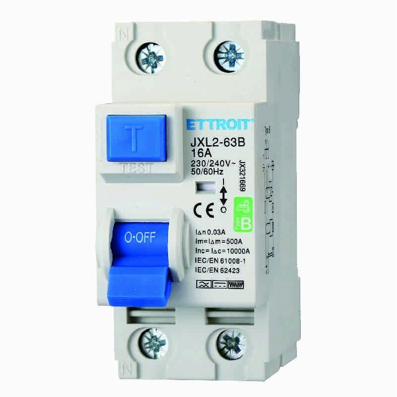 Interruttore Differenziale Puro Magnetotermico 2P 16A 30mA CURVA B 6KA AC/DC 220V 30mA CURVA B per Guida DIN - 2 Moduli DIN - Protezione Circuiti e Sicurezza Impianti