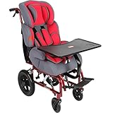 QmEna Children'S Wheelchair, High-Back Reclining, Foldable Ultra-Light, Ages 1-6, 80-130CM, Comes With Quick-Release Dining Plate