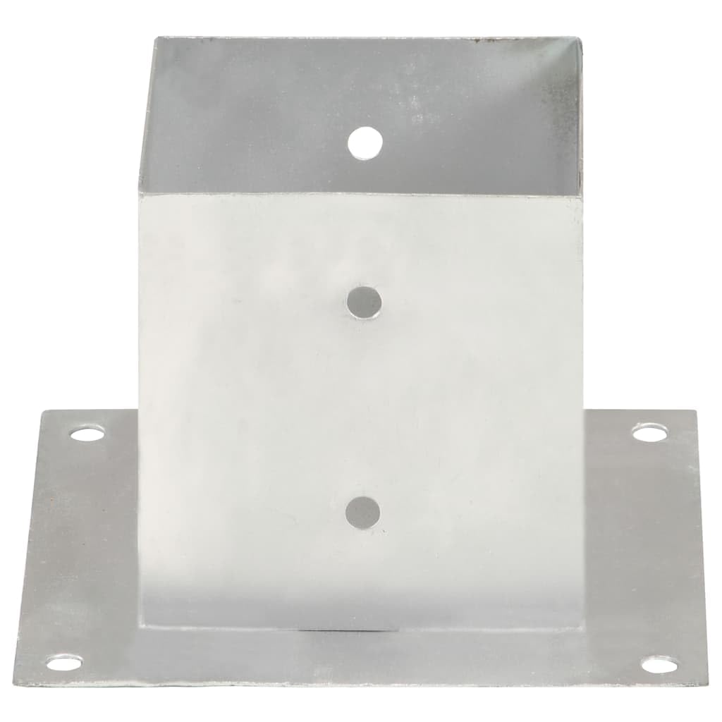 Mangloder - Anclaje de poste de metal galvanizado de 141 mm para tubos cuadrados, 4 unidades, para fijación de postes de vallas, soporte para jardín, terraza, exterior, madera y metal