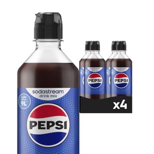 Sodastream drink mix Pepsi – Sirup für gesprudeltes & stilles Wasser, 4er Pack (4 x 440 ml), ergibt bis zu 9L Fertiggetränk 1
