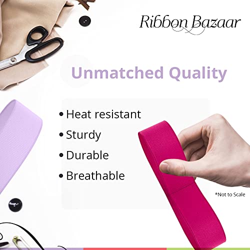 Ribbon Bazaar Solid Grosgrain Ribbon Woven Ribbed Texture - 100% Polyester Ribbon For Gift Wrapping, Home Decor, Bouquets, Cake Decorating & More - 5/8 Inch Old Gold 50 Yards #TOP6