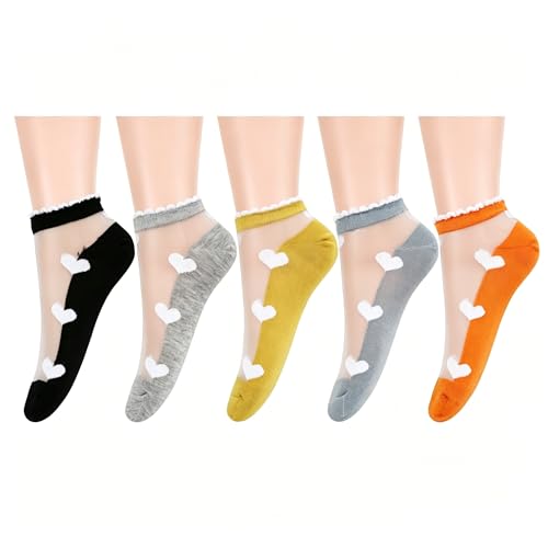 Image of Benefeet Sox Sheer Socks for Women Girls Mesh Ankle Socks Transparent Mesh Lace Sock Cute Thin Nylon See Through Sock