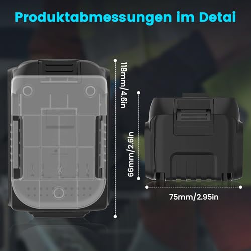 BAT609 5,0 Ah Lithium-Ionen-Akku Ersatz für Bosch Professional 18 V BAT610G BAT618G BAT619 BAT621 BAT620 schnurlose Elektrowerkzeuge mit LED-Ladeanzeige（2Stück）