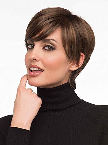 Miniatura 4 de Peluca Kris  Peluca Envy de 4.0in corto Chic Flirty Retro Pixie sintético monofilamento parte larga lateral Swept brazaletes pelo natural Peluca
