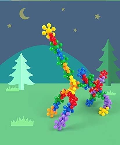 100 pcs Building Blocks Kids Educational Toys, Star Shape Interlocking Solid Plastic for Preschool Kids Boys Girls Aged 3+ Year, Safe Material Creativity Kids Toys 4