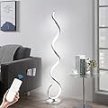 EIDISUNY Modern Floor Lamp for Living Room, 3 Color Temperature LED Spiral Floor Lamps with Remote&Foot Switch, 48W Dimmable LED Standing Lamp for Bedroom, Office