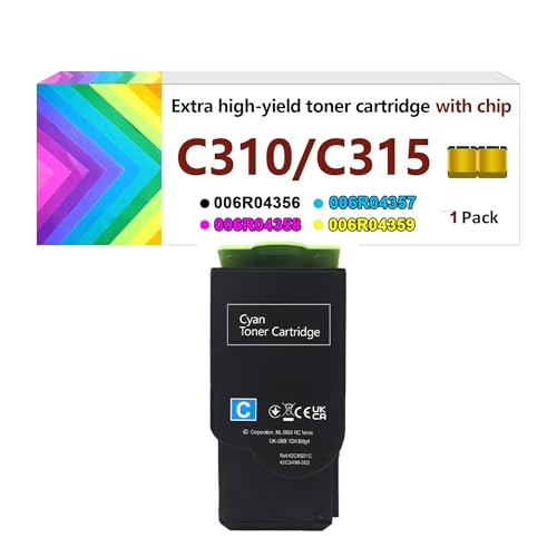 Cartouches toner Xerox C310 C315 haute capacité cyan magenta jaune noir