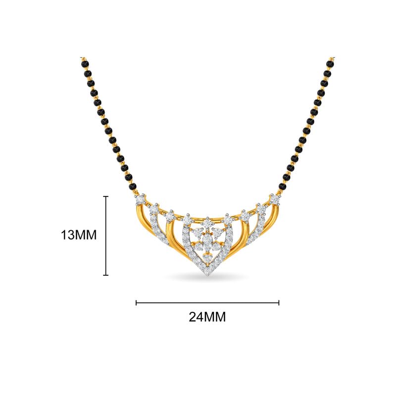 Image of KISNA JEWELS 14KT|18KT BIS Hallmark Pure Gold and Diamond Mangalsutra For Women