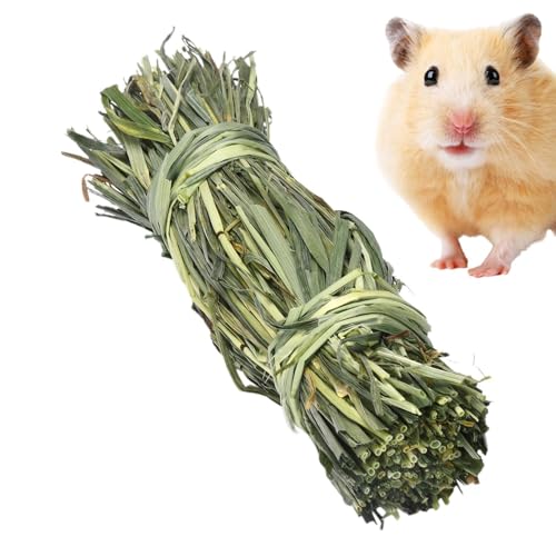 Rabbit Chew Toy - Hamster Grass Ball | Timothy Straw Bale Poles | No-Shedding Straw Balls for Guinea Pig, Rabbit, Squirrel, Hamster, Chinchilla, Keep Teeth Clean, Gnawing Fun