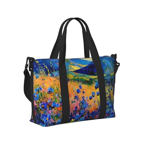 wildflowers art print Travel Duffel Bag, Sports Tote Gym Bag, Swim Pool Bag Large Shoulder Tote Bag for Beach Weekender3