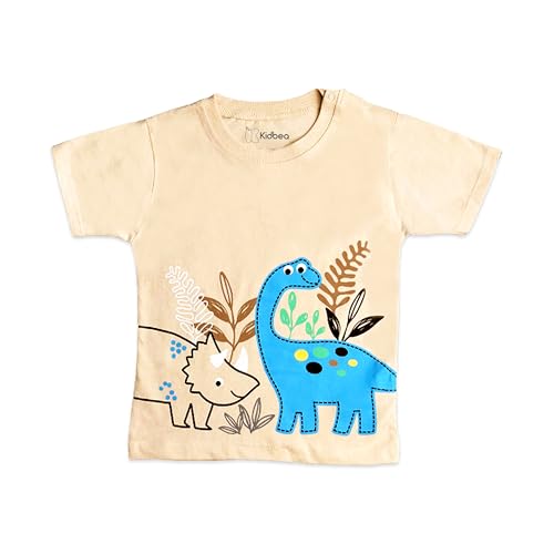 Image of Kidbea 100% Organic Soft Cotton Half Sleeve T-Shirt Multicolor Printed for Baby Boys