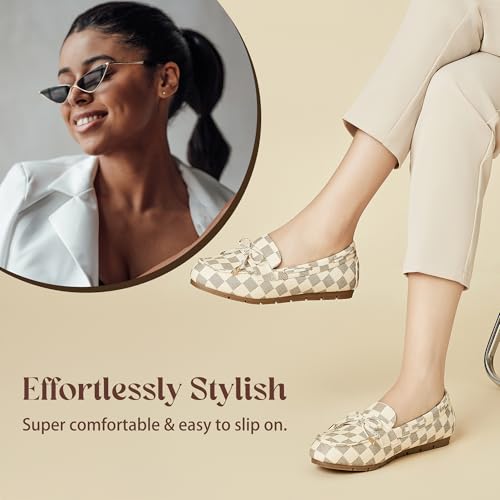 Image of Loafers for Women Comfortable Slip On Flats with Memory Foam Insole for Daily Wearing