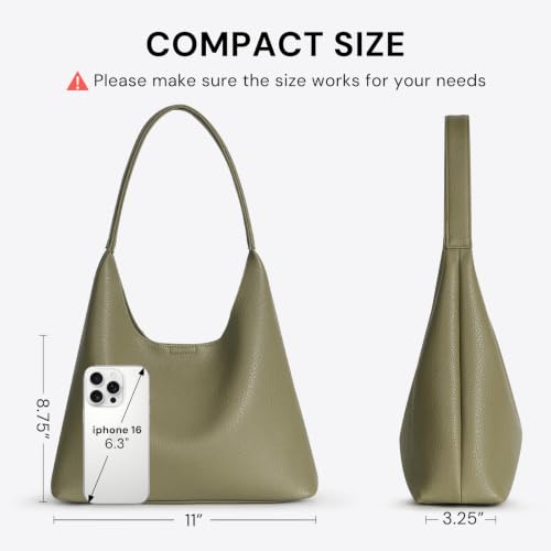 Image of Hobo Bags for Women, Small Slouchy Hobo Purse, Soft Vegan Leather Shoulder Bag Trendy Everyday Tote Handbag, 11'' (28cm)