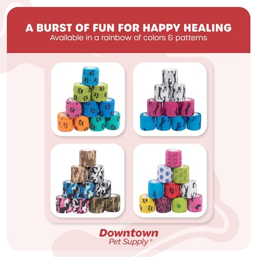 Downtown Pet Supply Envoltório veterinário coeso para cães, bandagens autoadesivas a granel, cuidado