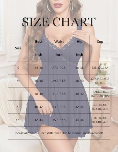 Image of Avidlove Womens Nightgown Sexy Lingerie Sleepwear Lace Chemise Modal Babydoll Slip Nighties