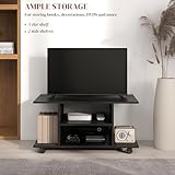 HOMCOM Modern TV Cabinet Stand Storage Shelves Table Mobile Bedroom Furniture Bookshelf Bookcase Black - Image 3