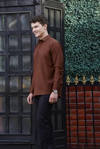 Image of Zilcon Linen Shirts for Men Casual Button Down Long Sleeve Shirt Solid Summer Beach Hawaiian Shirts