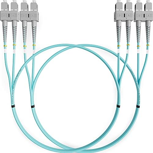 BEYONDTECH LC to LC OM3 Fibre Patch Cable Multimode (LSZH) 50/125 10G Duplex - 1M (1 Pack) PureOptics Lead Series