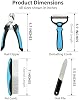 Kit de aseo de 4 piezas para perros y gatos, cepillo para eliminar pelo suelto y rastrillo para subpelo | herramienta de acero inoxidable para eliminar pelo suelto, peine de doble cara, cortaúñas con protector de seguridad, suministros para eliminar pelo de perros y gatos 4