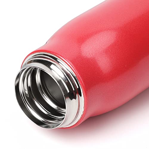 Dusgut Small Water Bottle 12 Oz, Insulated Water Bottle,Stainless Steel,Wide Mouth Portable Lid, Cherry Red #TOP2