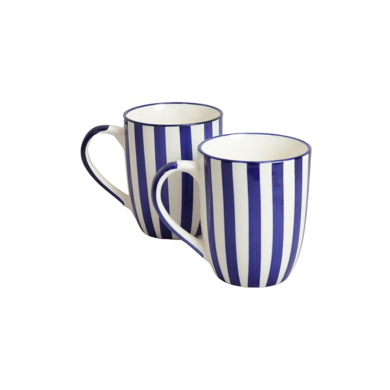 Image of Saras Aajeevika 2 Pc Handmade Ceramic Large Coffee Mug - 400ml |Jumbo Milk Mugs for Gifts Tea Cup Set Kitchen Dining - Mircowave & Dishwasher Safe Ideal for Daily Use & Wedding Return Gift Items