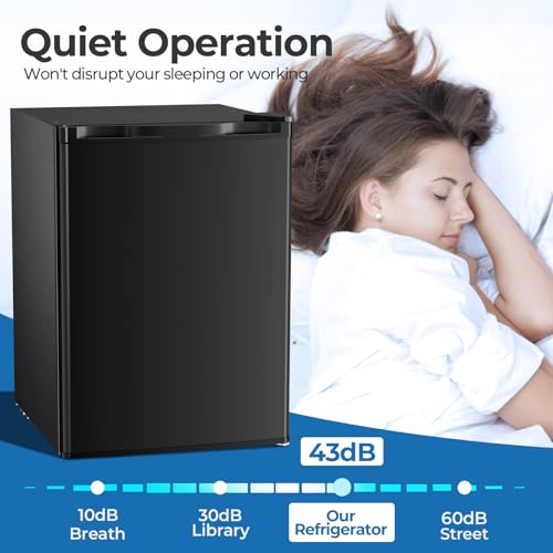 Electactic 2.56 Cu.ft Compact Refrigerator with Reversible Single Door, BLACK on Fridge.com