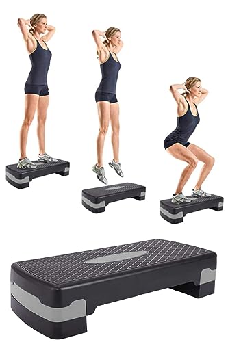 Slipt Step Tahtası 2 Kademeli Yükseklik Ayarlı Fitness Egzersiz Aleti 200kg Kapasiteli Siyah-Gri